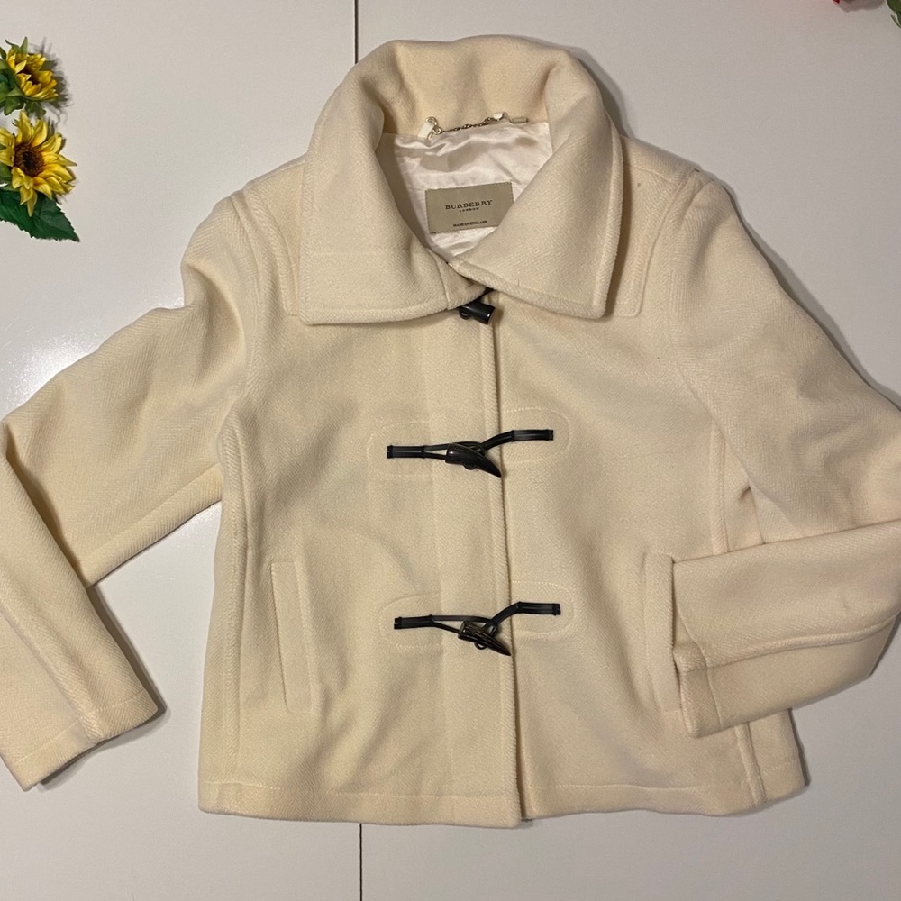 Burberry London Cream Specialty Duffle Coat